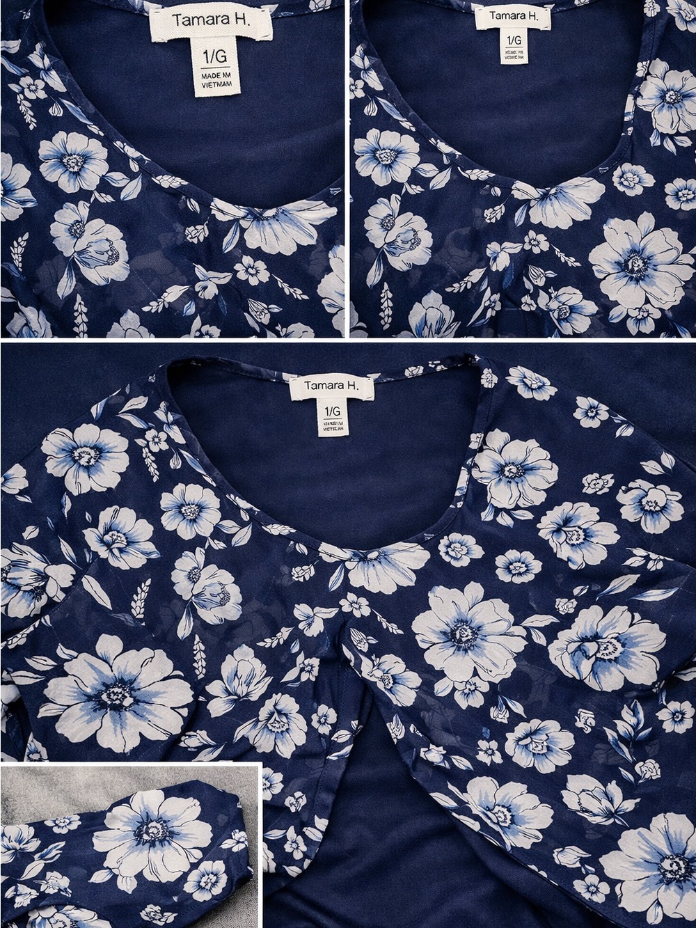 New Tamara H blouse, loose sleeves, sits above wrists. Elastic cuffs. Glitter. L - Picture 16 of 16
